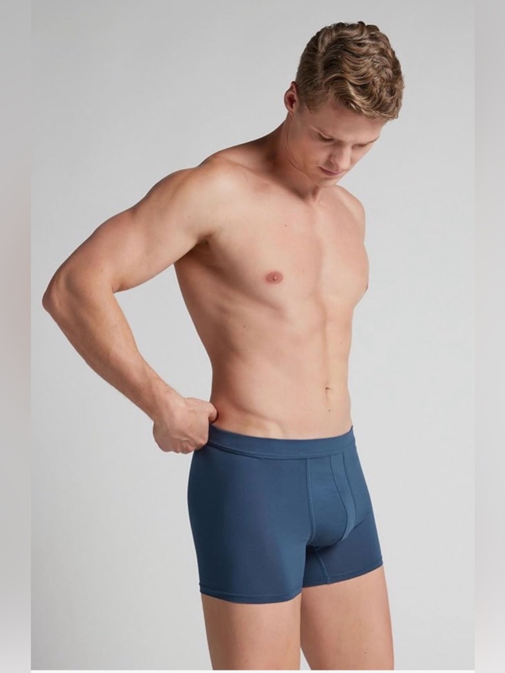 NWT Soft Silk IUMAN Intimissimi uomo Boxer Blue Gas Size S